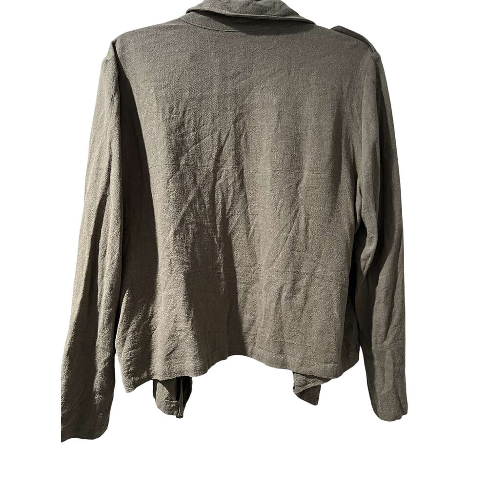 Lulus Women Carlow Olive Green Jacket Size XL Linen Cotton A001620 - Picture 3 of 9